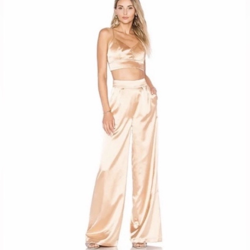 Elegant Champagne Wide-Leg Pants NWOT